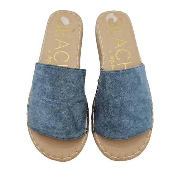 Beach by Matisse Blue Platform Sandals Slides - Picture 4 of 10